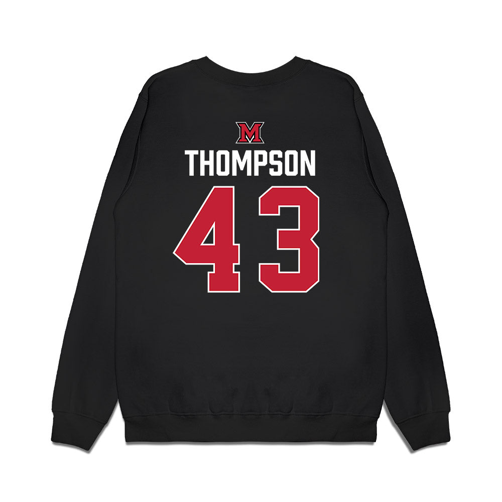 Miami of Ohio - NCAA Men's Ice Hockey : Ryder Thompson - Vintage Shersey Premium Crewneck Sweatshirt-1