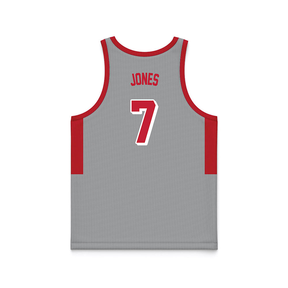 New Mexico - NCAA Men's Basketball : Sir Marius Jones - 90's Grey Basketball Jersey-1