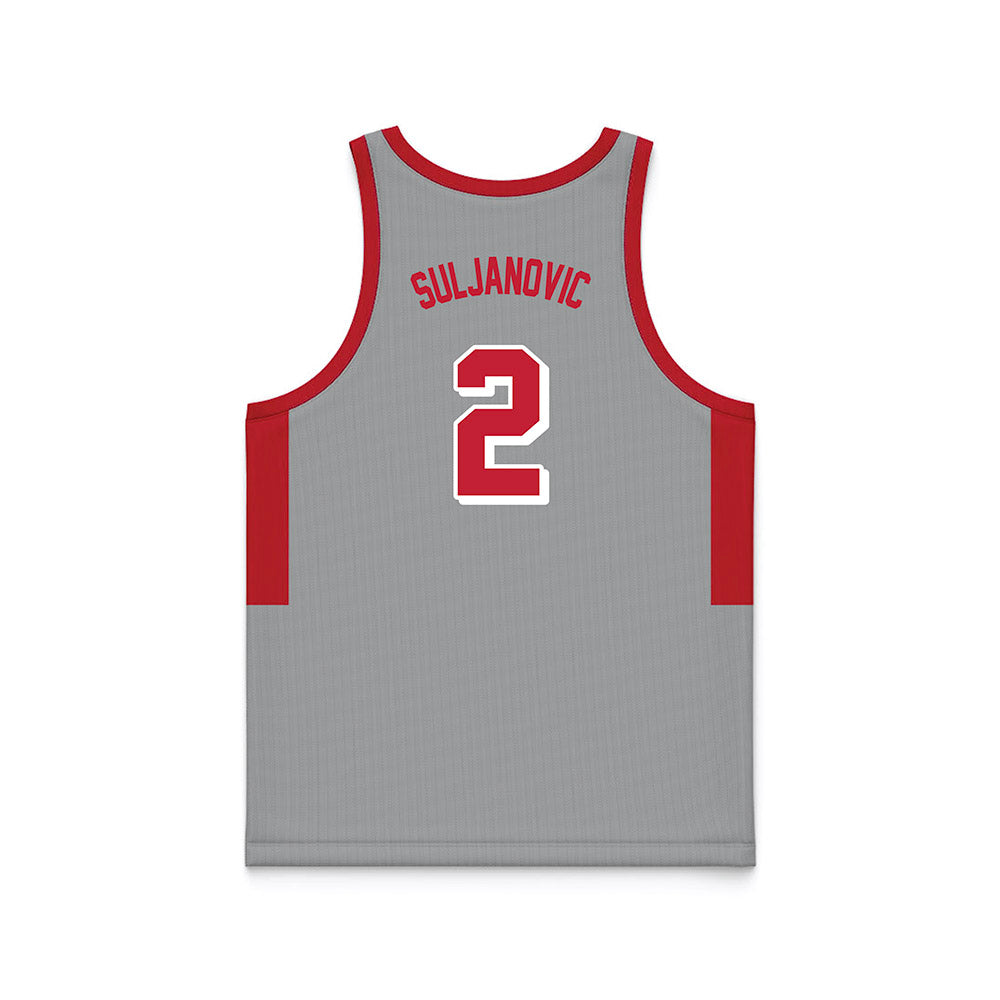 New Mexico - NCAA Men's Basketball : Imran Suljanovic - 90's Grey Basketball Jersey-1