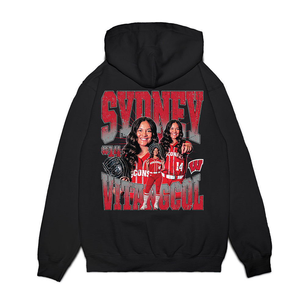 Wisconsin - NCAA Softball : Sydney Vitangcol - Collage Premium Hooded Sweatshirt-1