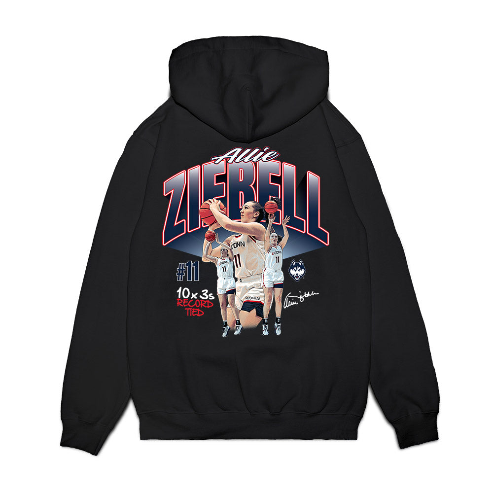 UConn - NCAA Women's Basketball : Allie Ziebell - T3n By #11 Premium Hooded Sweatshirt-1