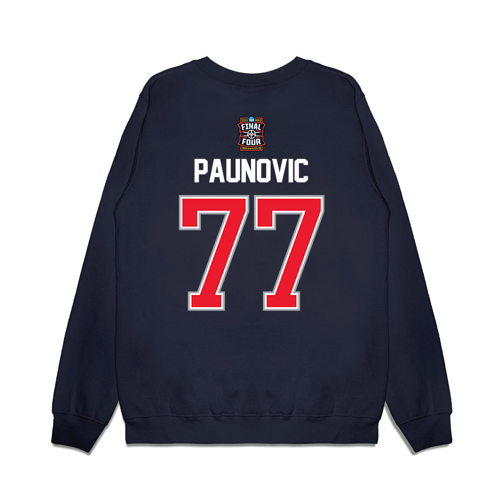 UConn - NCAA Men's Basketball : Uros Paunovic - Final Four NCAA® March Madness® 2026 Premium Crewneck Sweatshirt-1