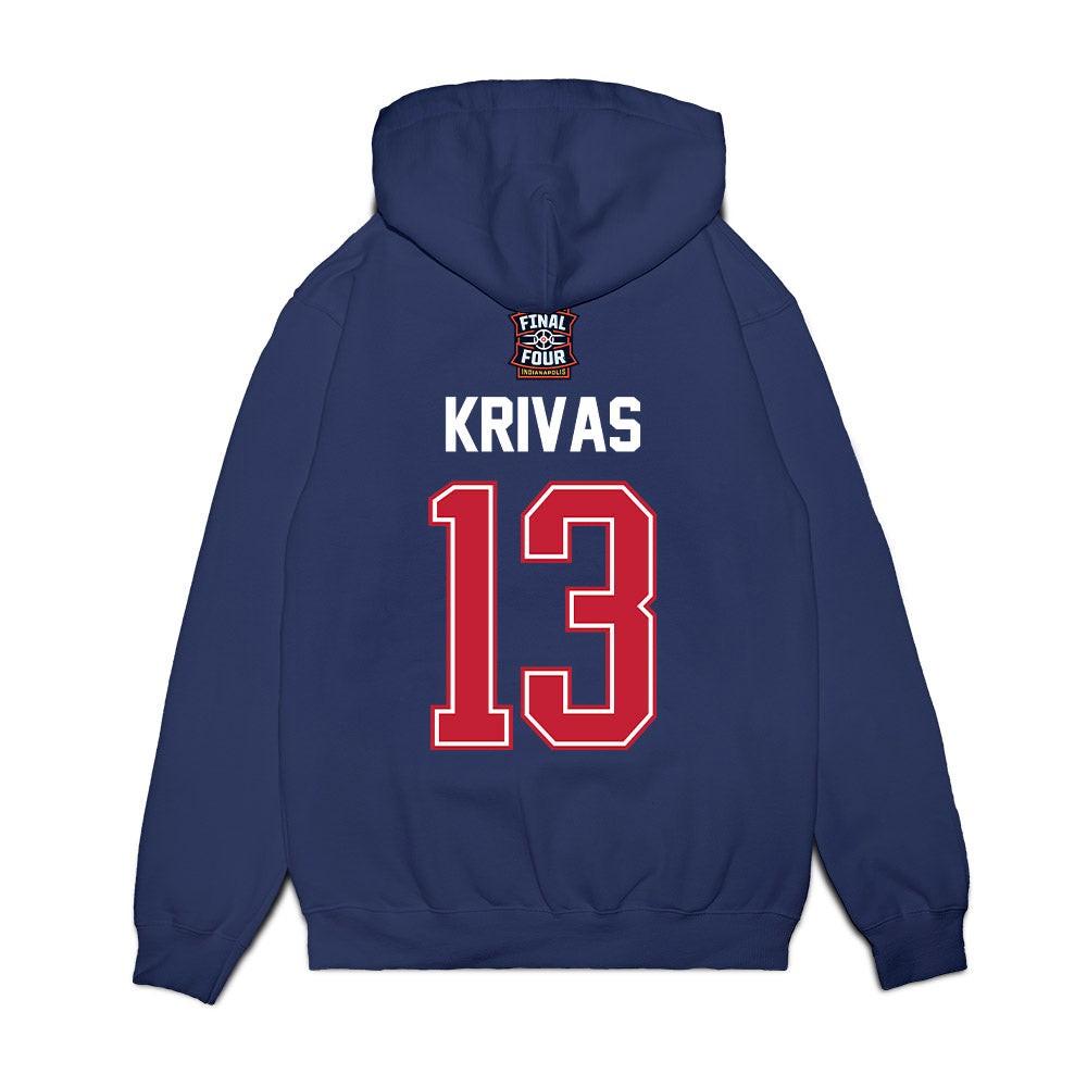 Arizona - NCAA Men's Basketball : Motiejus Krivas - Final Four NCAA® March Madness® 2026 Fleece Hooded Sweatshirt-1