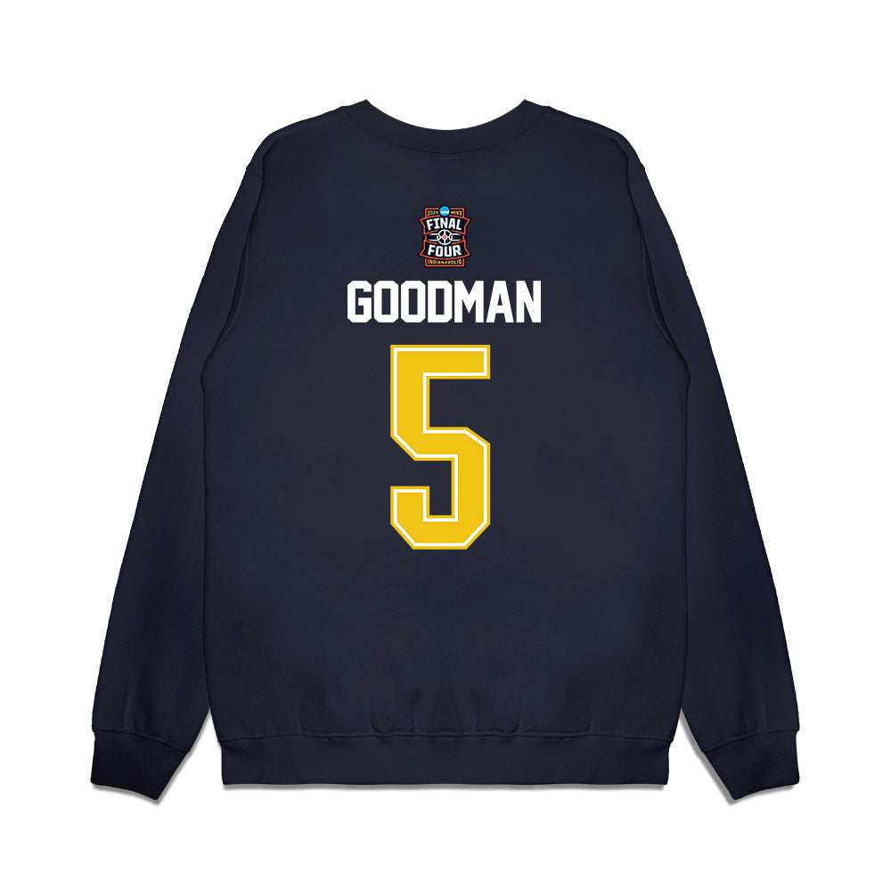 Michigan - NCAA Men's Basketball : Oscar Goodman - Final Four NCAA® March Madness® 2026 Premium Crewneck Sweatshirt-1