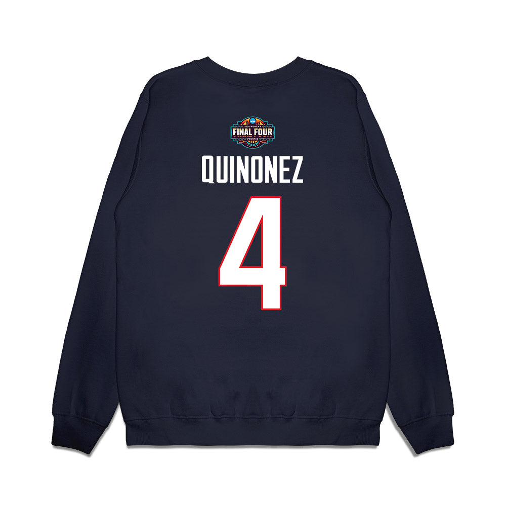 UConn - NCAA Women's Basketball : Blanca Quiñonez - Final Four NCAA® March Madness® 2026 Premium Crewneck Sweatshirt-1