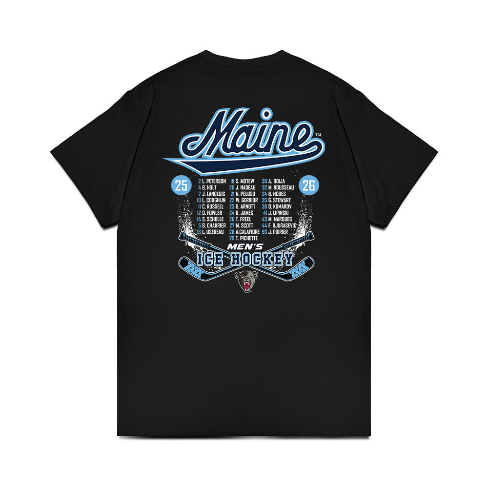 Maine - NCAA Men's Ice Hockey : Roster Comfort Colors T-Shirt-1