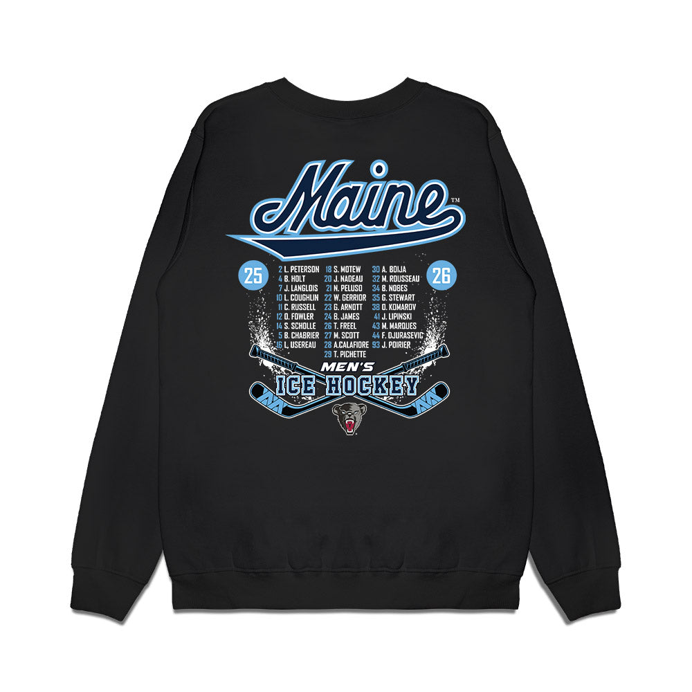 Maine - NCAA Men's Ice Hockey : Roster Premium Crewneck Sweatshirt-1