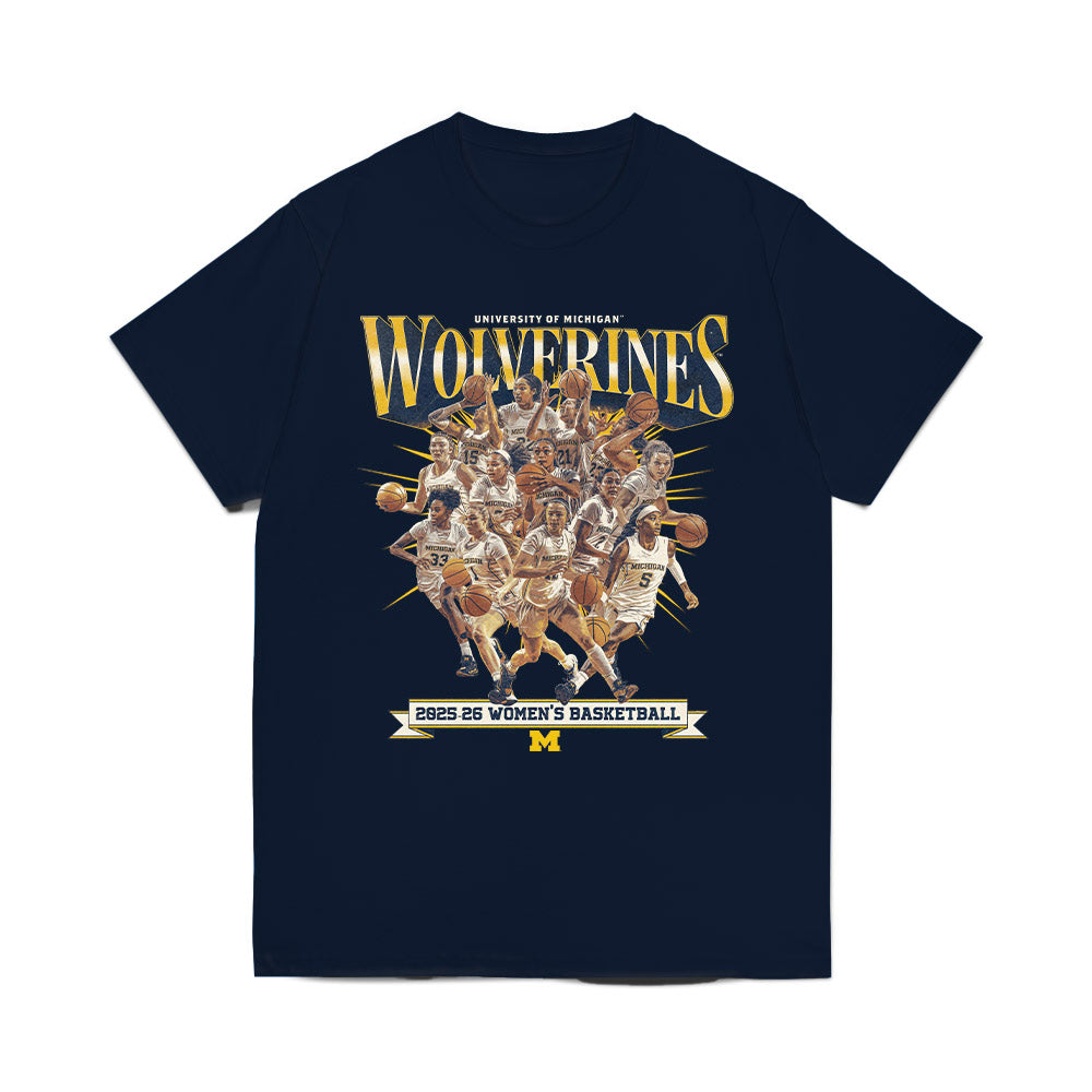 Michigan - NCAA Women's Basketball : - Team Collage Comfort Colors T-Shirt-0