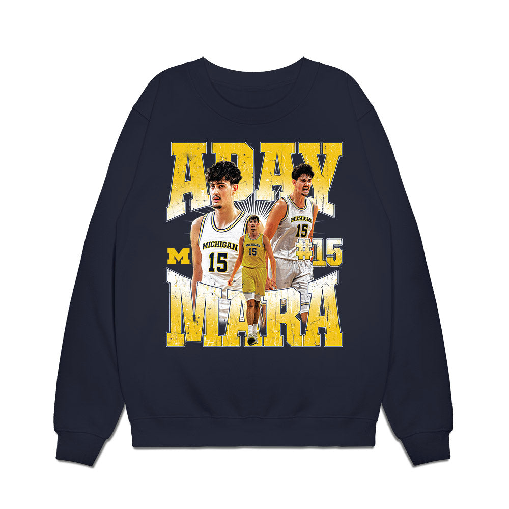 Michigan - NCAA Men's Basketball : Aday Mara - Collage Premium Crewneck Sweatshirt-0