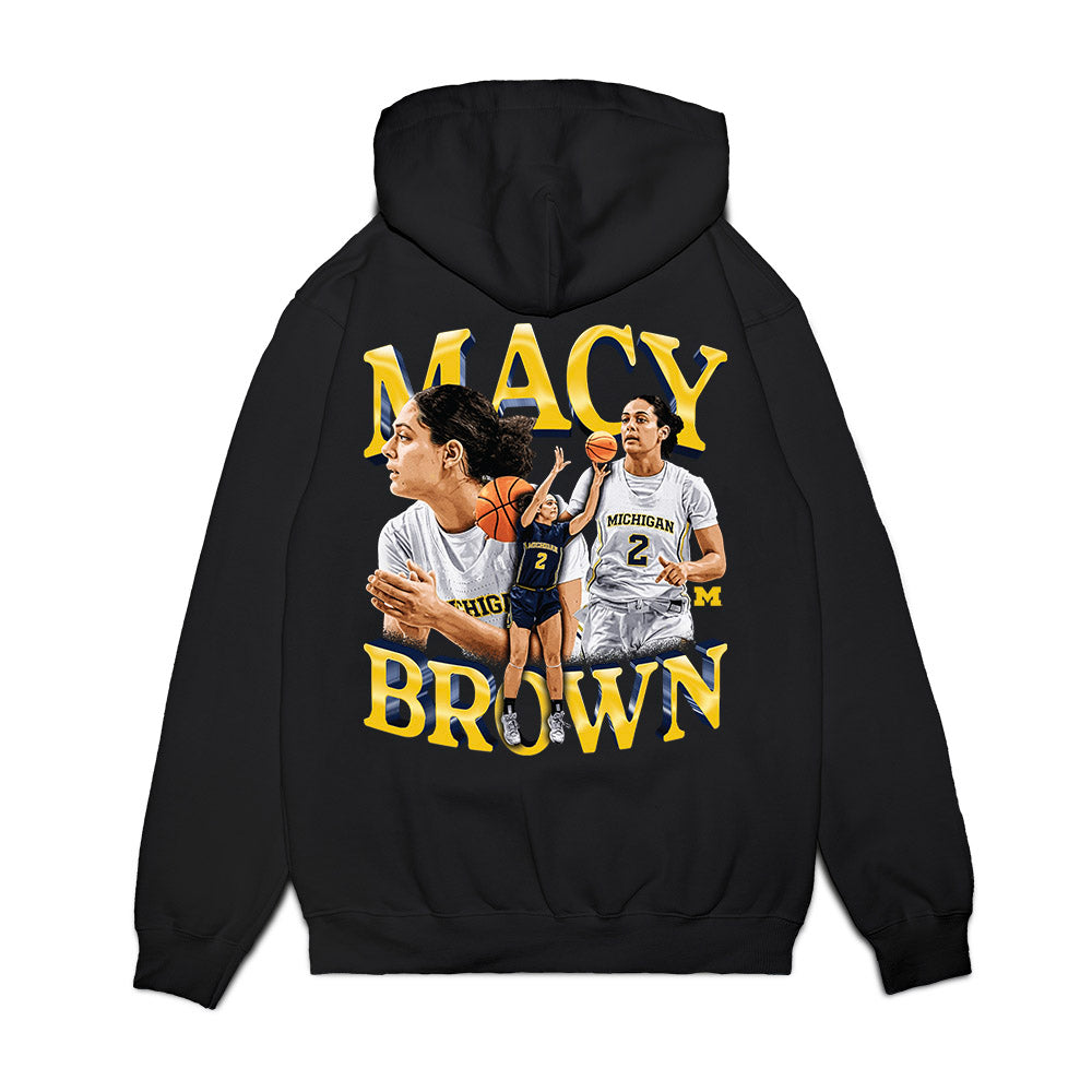 Michigan - NCAA Women's Basketball : Macy Brown - Premium Hooded Sweatshirt-1