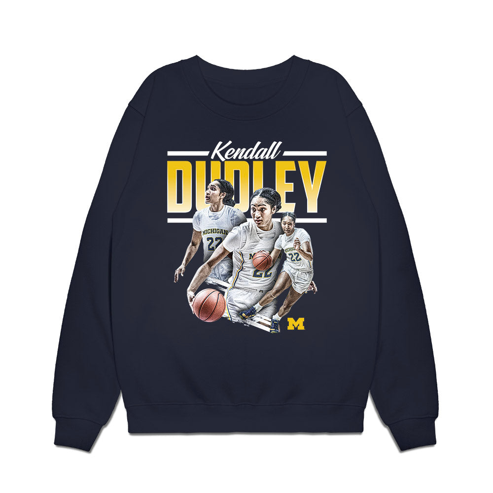 Michigan - NCAA Women's Basketball : Kendall Dudley - Collage Premium Crewneck Sweatshirt-0