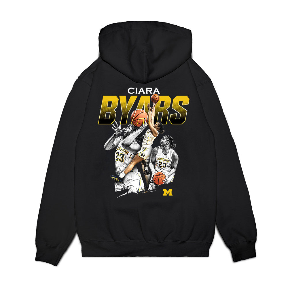 Michigan - NCAA Women's Basketball : Ciara Byars - Collage Premium Hooded Sweatshirt-1