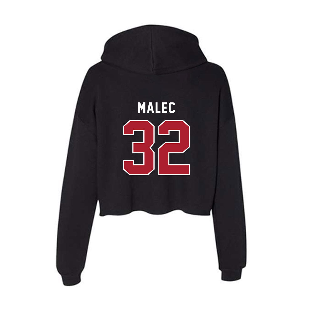 Barry - NCAA Men's Soccer : Agustin Malec - Classic Shersey Women's Crop Fleece Hooded Sweatshirt-1