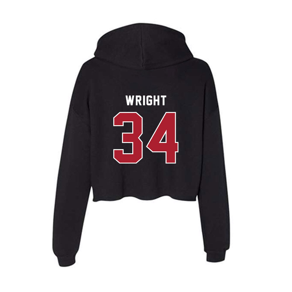 Barry - NCAA Baseball : Dane Wright - Classic Shersey Women's Crop Fleece Hooded Sweatshirt-1