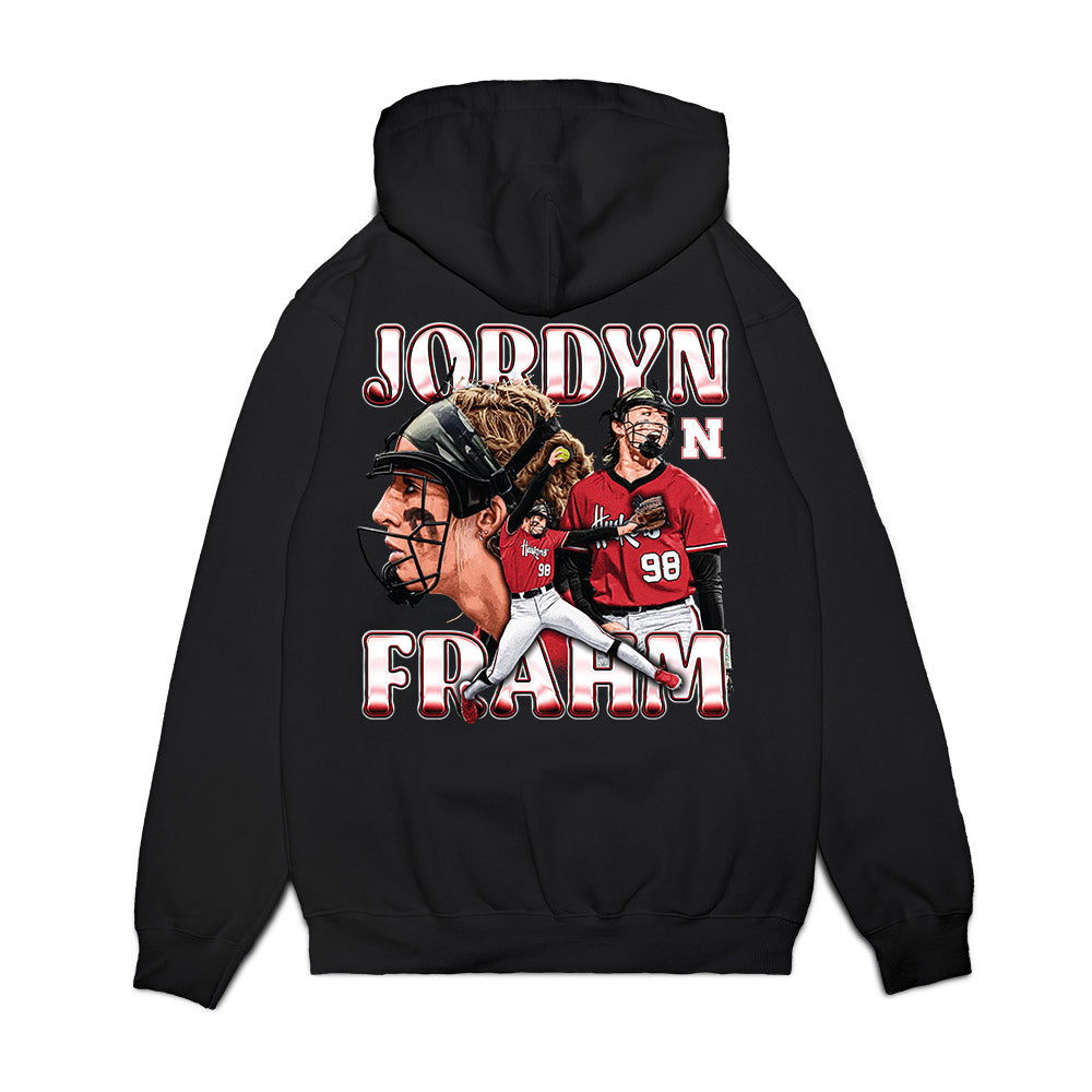 Nebraska - NCAA Softball : Jordyn Frahm - Collage Premium Hooded Sweatshirt-1