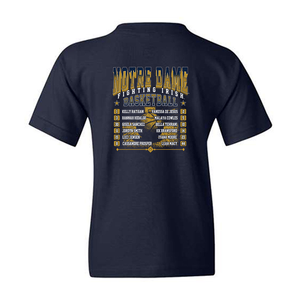 Notre Dame - NCAA Women's Basketball : - Roster Tee Youth T-Shirt-1