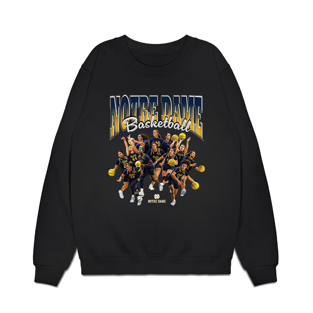 Notre Dame - NCAA Women's Basketball : - Team Collage Premium Crewneck Sweatshirt-0