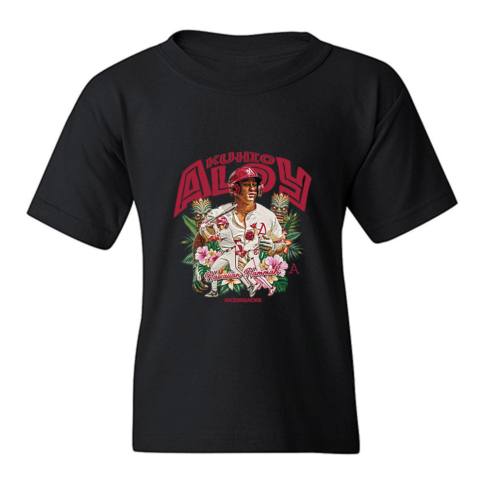 Arkansas - NCAA Baseball : Kuhio Aloy - Hawaiian Hammah Youth T-Shirt-0