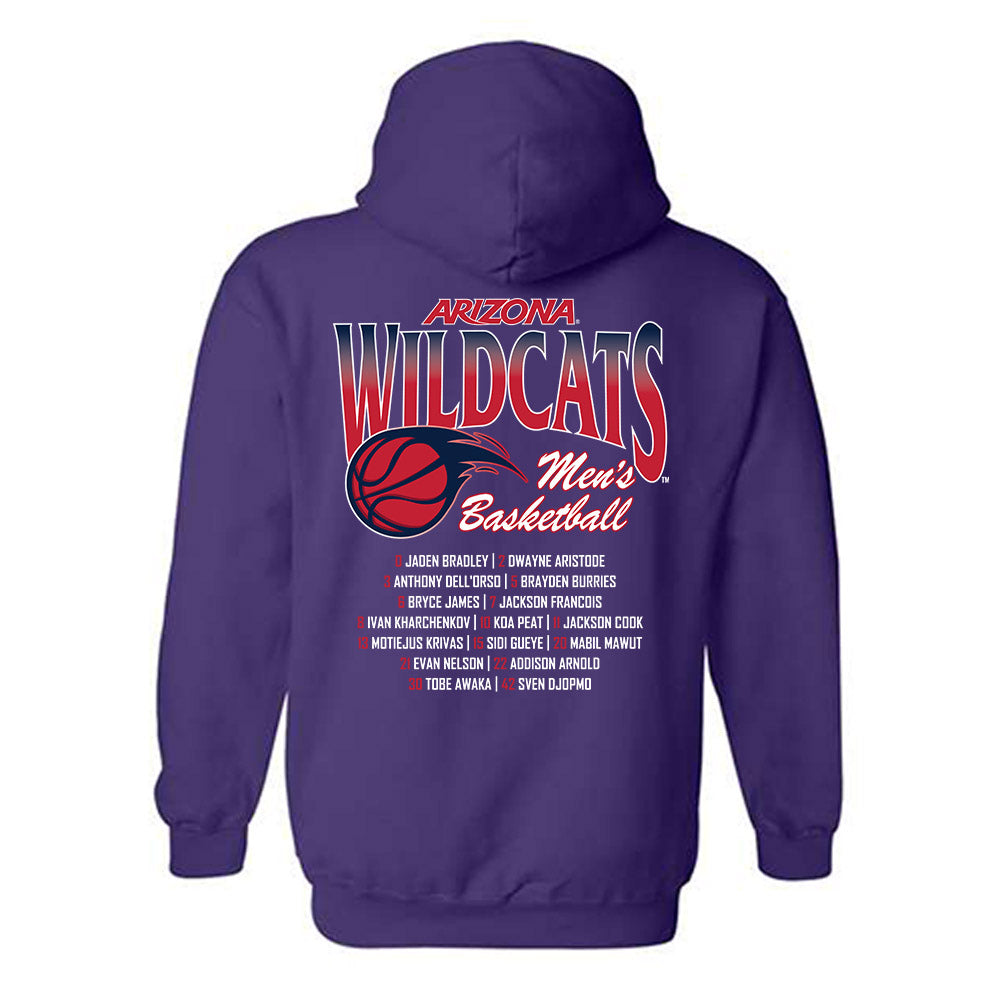 Arizona - NCAA Men's Basketball : - Roster Hooded Sweatshirt-1