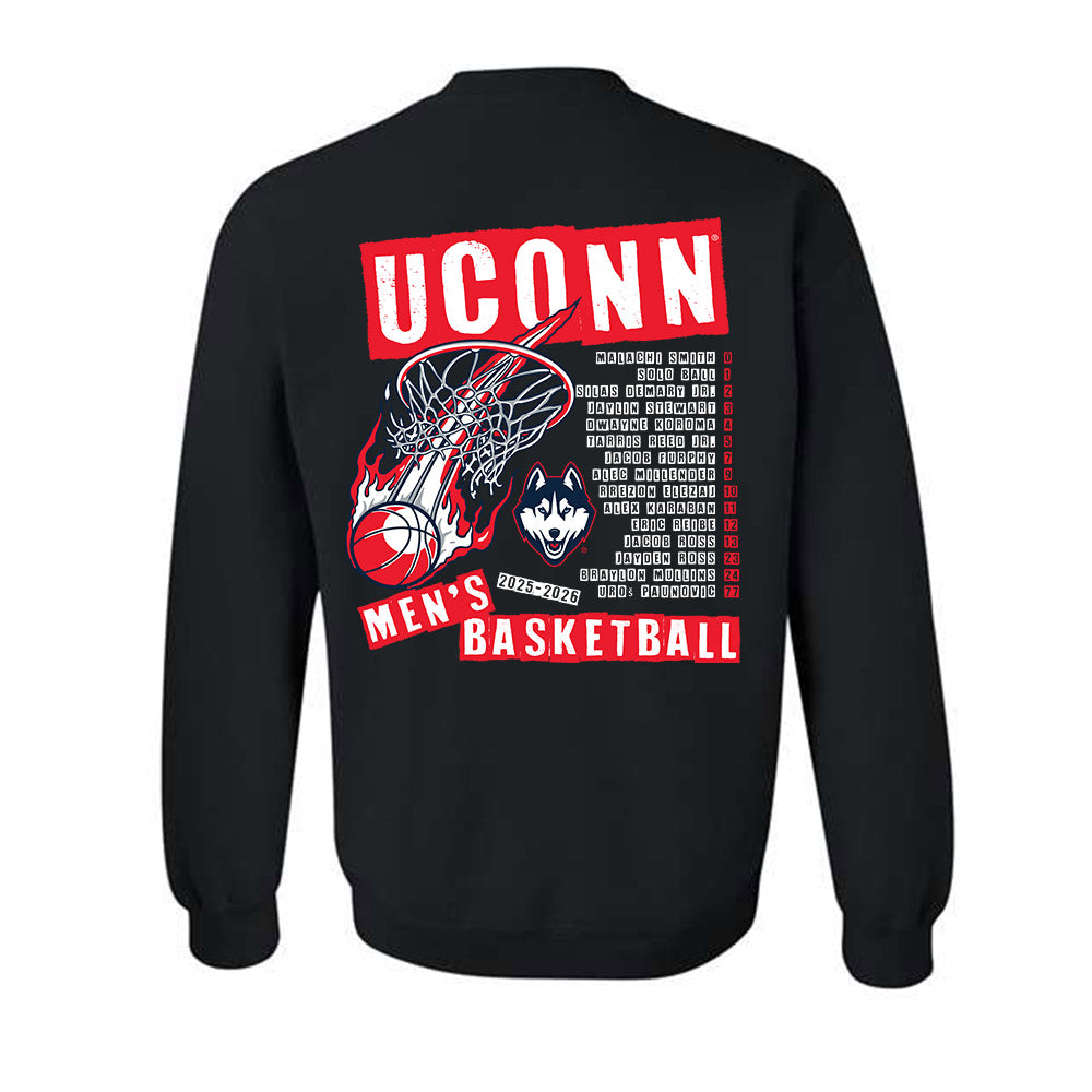 UConn - NCAA Men's Basketball : - 25-26 Roster Crewneck Sweatshirt-1