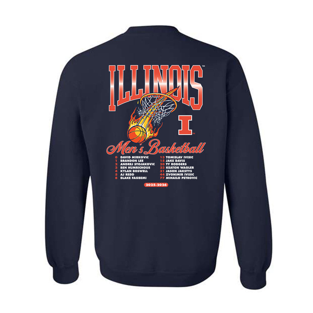 Illinois - NCAA Men's Basketball : - 25-26 Roster Crewneck Sweatshirt-1