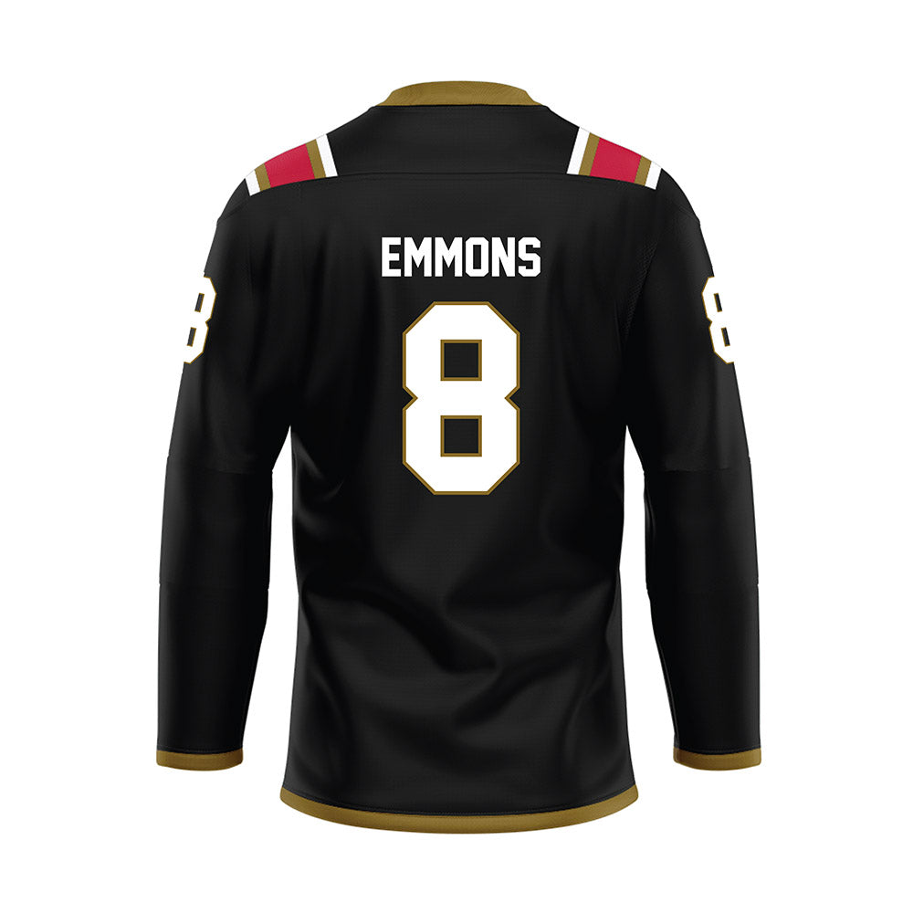 Miami of Ohio - NCAA Men's Ice Hockey : John Emmons - Black Hockey Jersey-1