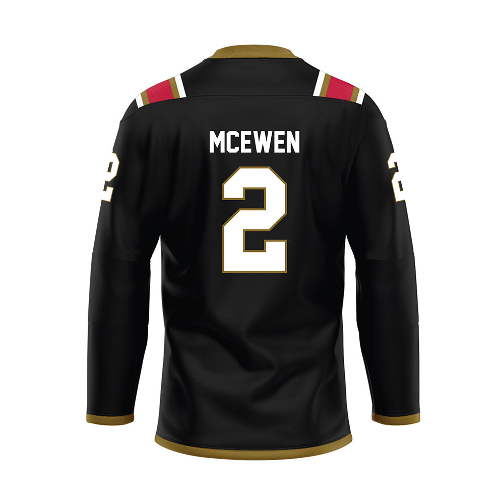 Miami of Ohio - NCAA Men's Ice Hockey : Shaun McEwen - Black Hockey Jersey-1