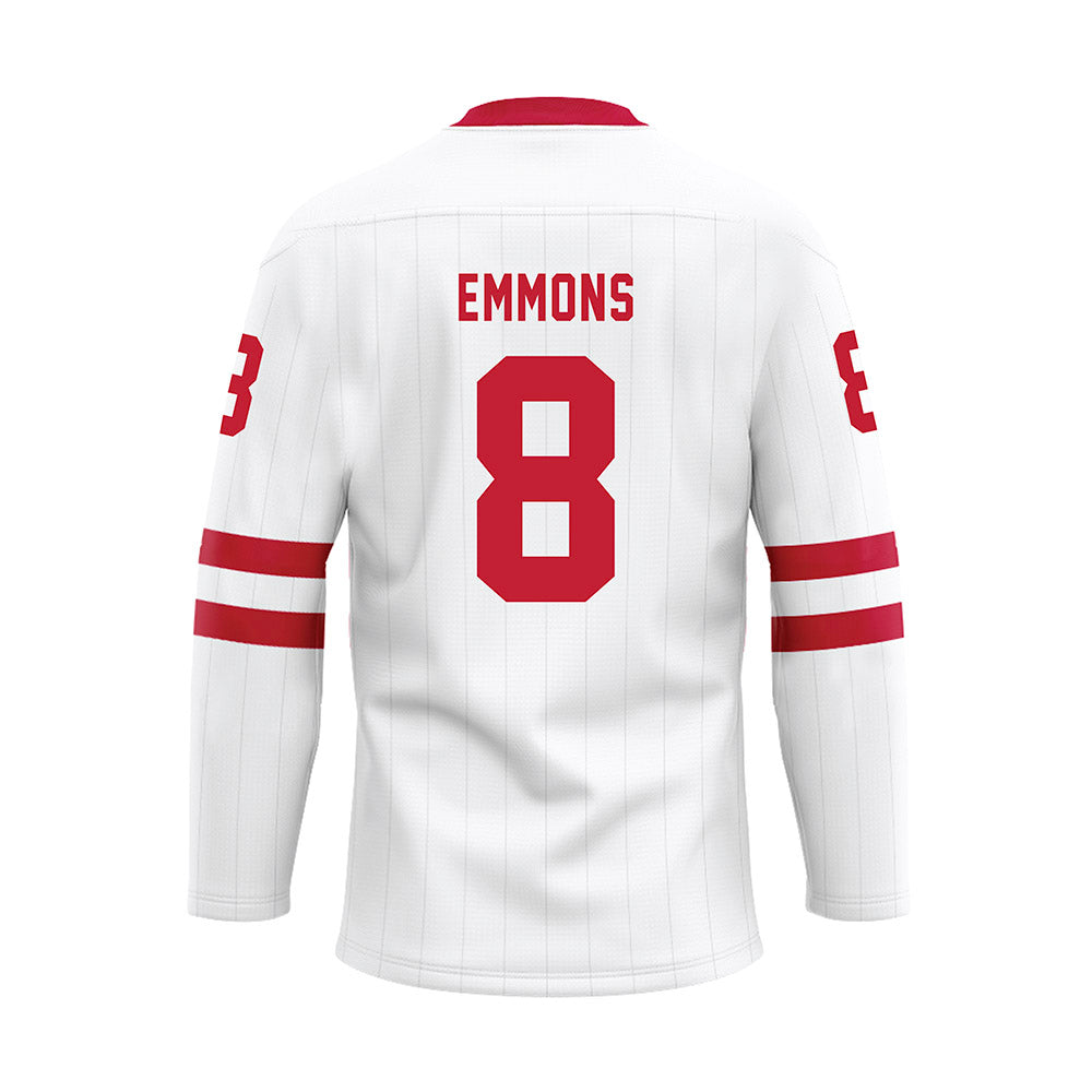 Miami of Ohio - NCAA Men's Ice Hockey : John Emmons - White Hockey Jersey-1
