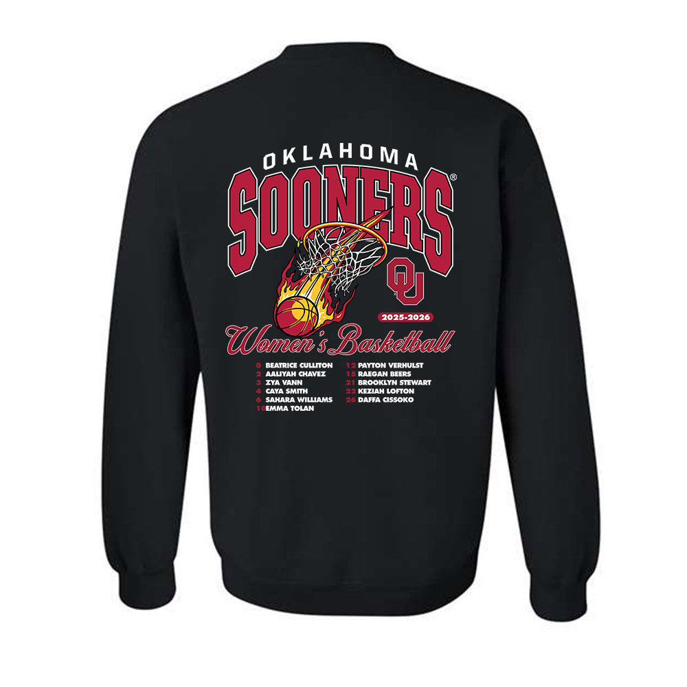 Oklahoma - NCAA Women's Basketball : - 25-26 Roster Crewneck Sweatshirt-1
