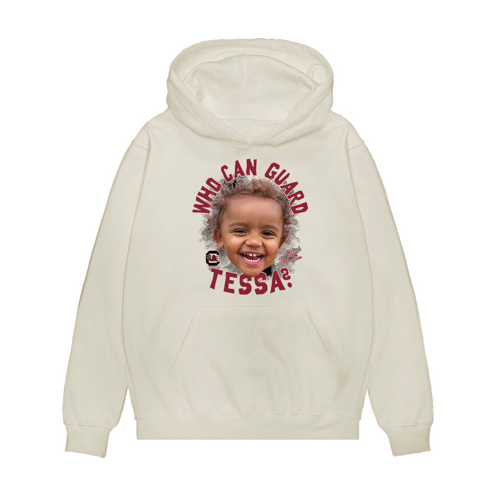 South Carolina - NCAA Women's Basketball : Tessa Johnson - Who Can Guard Tessa? Premium Hooded Sweatshirt-0