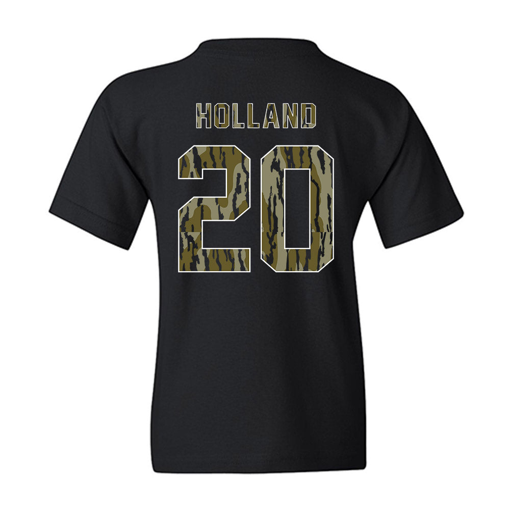 Arkansas - NCAA Baseball : Max Holland - Camo Shersey Youth T-Shirt-1