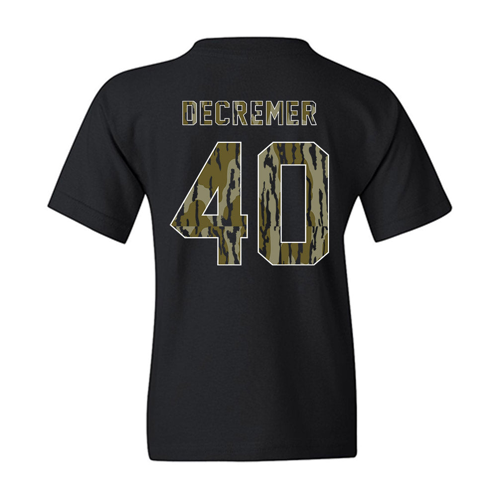 Arkansas - NCAA Baseball : James DeCremer - Camo Shersey Youth T-Shirt-1