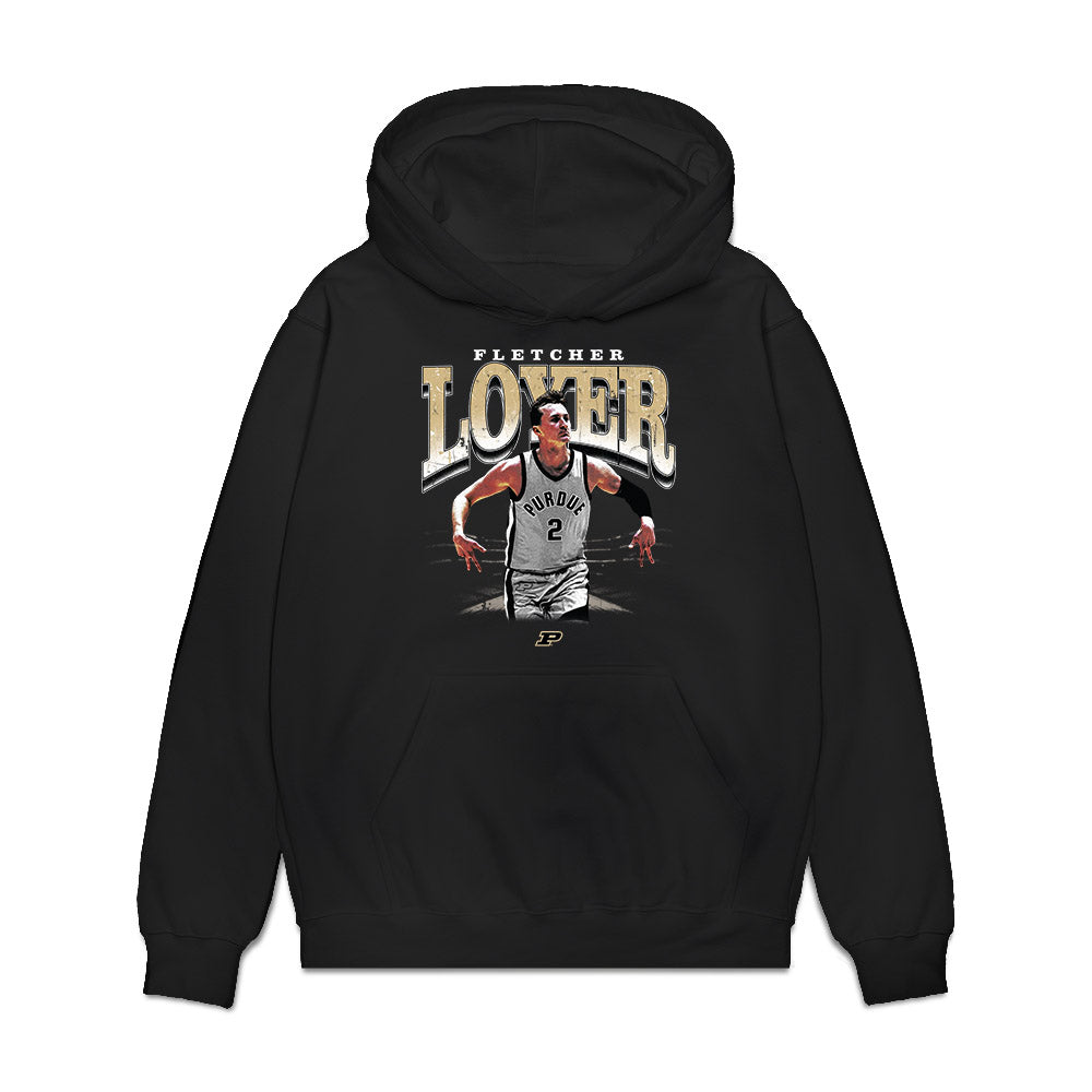 Purdue - NCAA Men's Basketball : Fletcher Loyer - Collage Premium Hooded Sweatshirt-0
