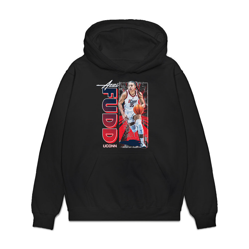 UConn - NCAA Women's Basketball : Azzi Fudd - Collage Premium Hooded Sweatshirt-0
