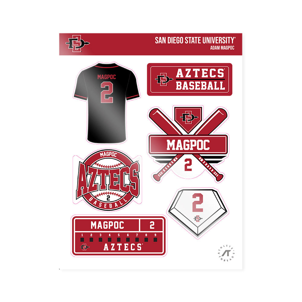 SDSU - NCAA Baseball : Adam Magpoc - Sticker Sheet-0