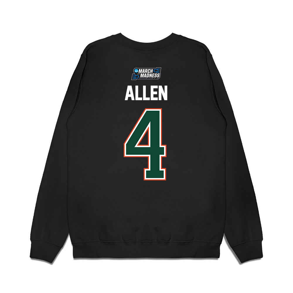 Miami - NCAA Men's Basketball : Marcus Allen - NCAA® March Madness® 2026 Premium Crewneck Sweatshirt-1