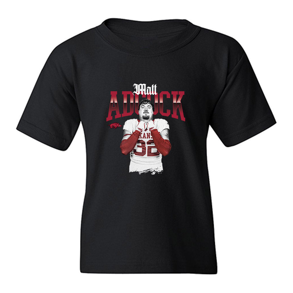 Arkansas - NCAA Football : Matt Adcock - Collage Youth T-Shirt-0