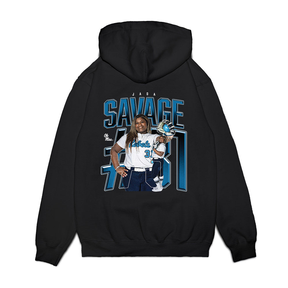Ole Miss - NCAA Softball : Jada Savage - Collage Premium Hooded Sweatshirt-1