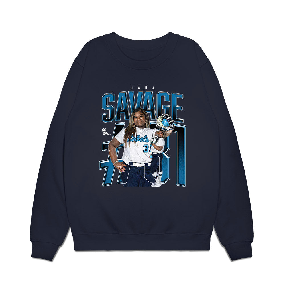 Ole Miss - NCAA Softball : Jada Savage - Collage Premium Crewneck Sweatshirt-0
