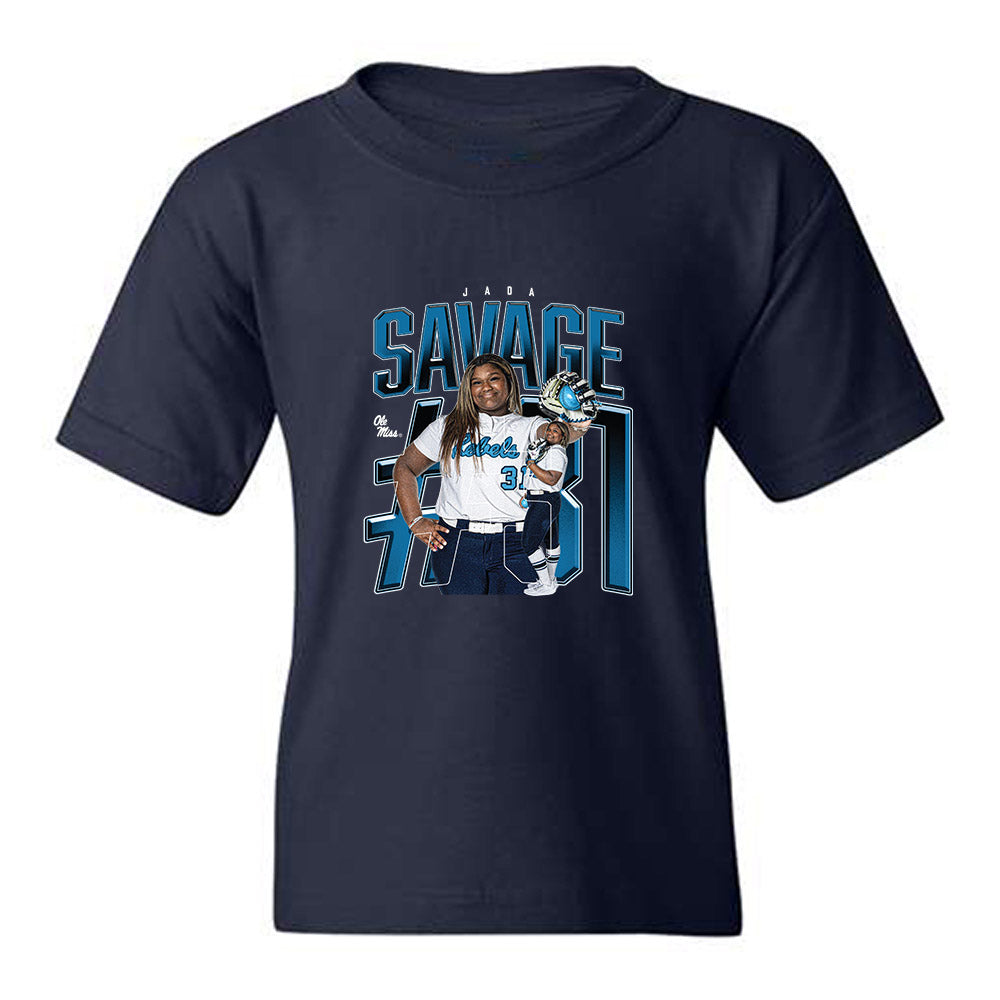 Ole Miss - NCAA Softball : Jada Savage - Collage Youth T-Shirt-0