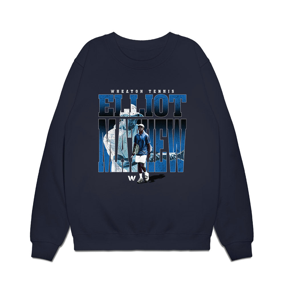 - Wheaton College (Massachusetts) - NCAA Mens Tennis : Elliot Mathew - Collage Premium Crewneck Sweatshirt-0