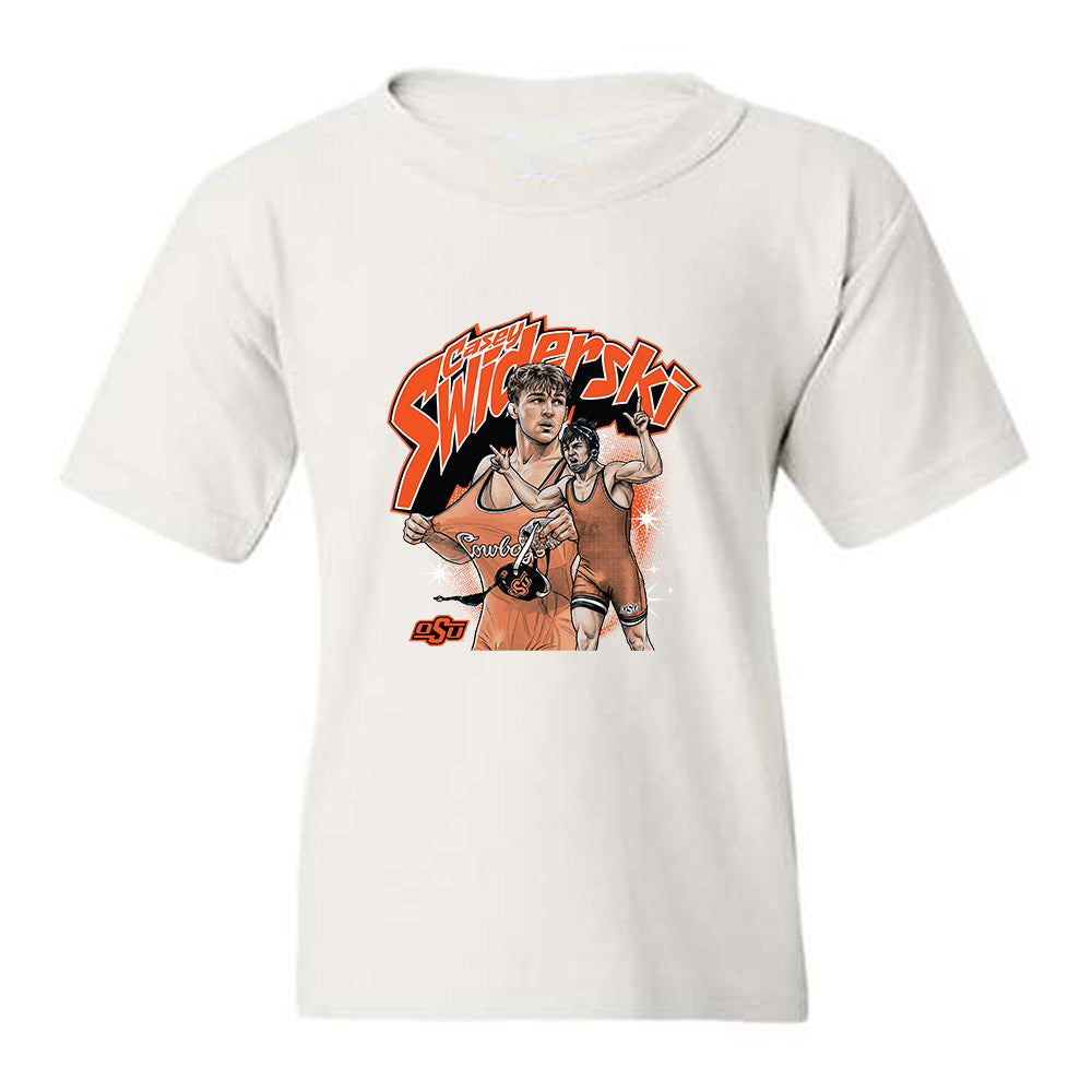 Oklahoma State - NCAA Wrestling : Casey Swiderski - Youth T-Shirt-0