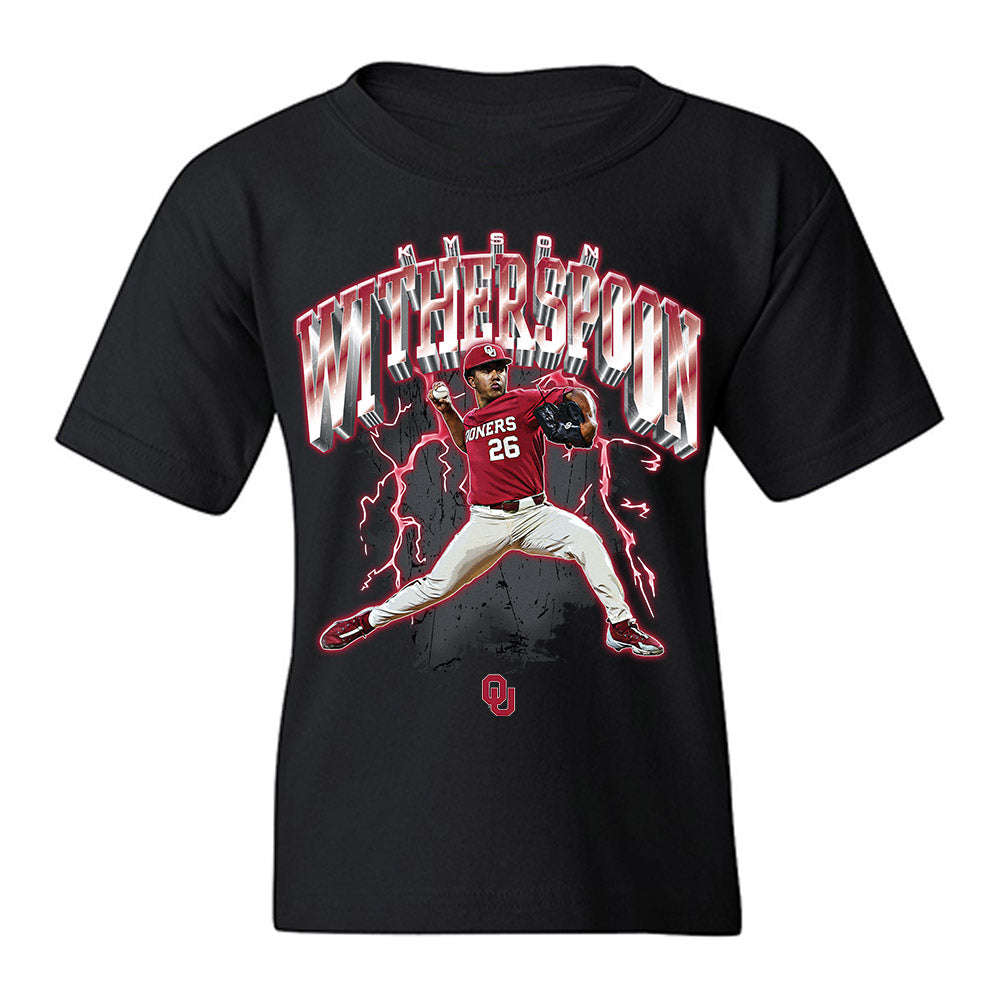 Oklahoma - NCAA Baseball : Kyson Witherspoon - Collage Youth T-Shirt-0