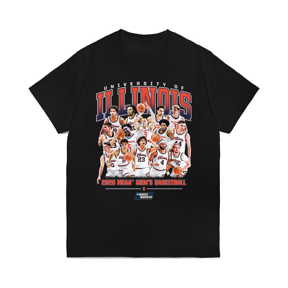 Illinois - NCAA Men's Basketball : NCAA® March Madness® 2026 Team Collage Comfort Colors T-Shirt-0