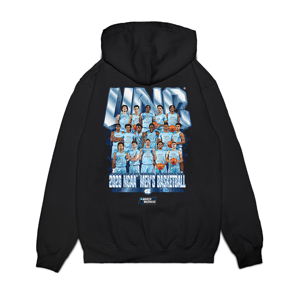 UNC - NCAA Men's Basketball : NCAA® March Madness® 2026 Team Collage Premium Hooded Sweatshirt-1