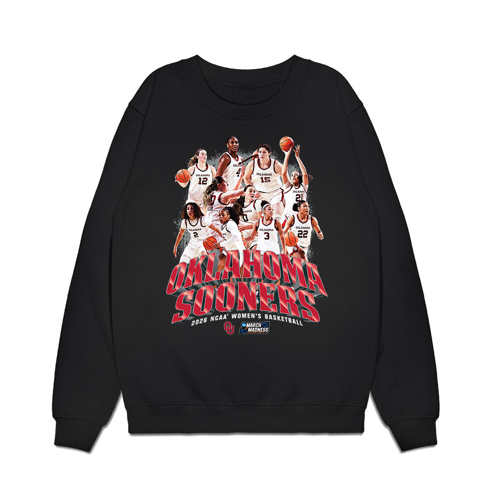 Oklahoma - NCAA Women's Basketball : NCAA® March Madness® 2026 Team Collage Premium Crewneck Sweatshirt-0