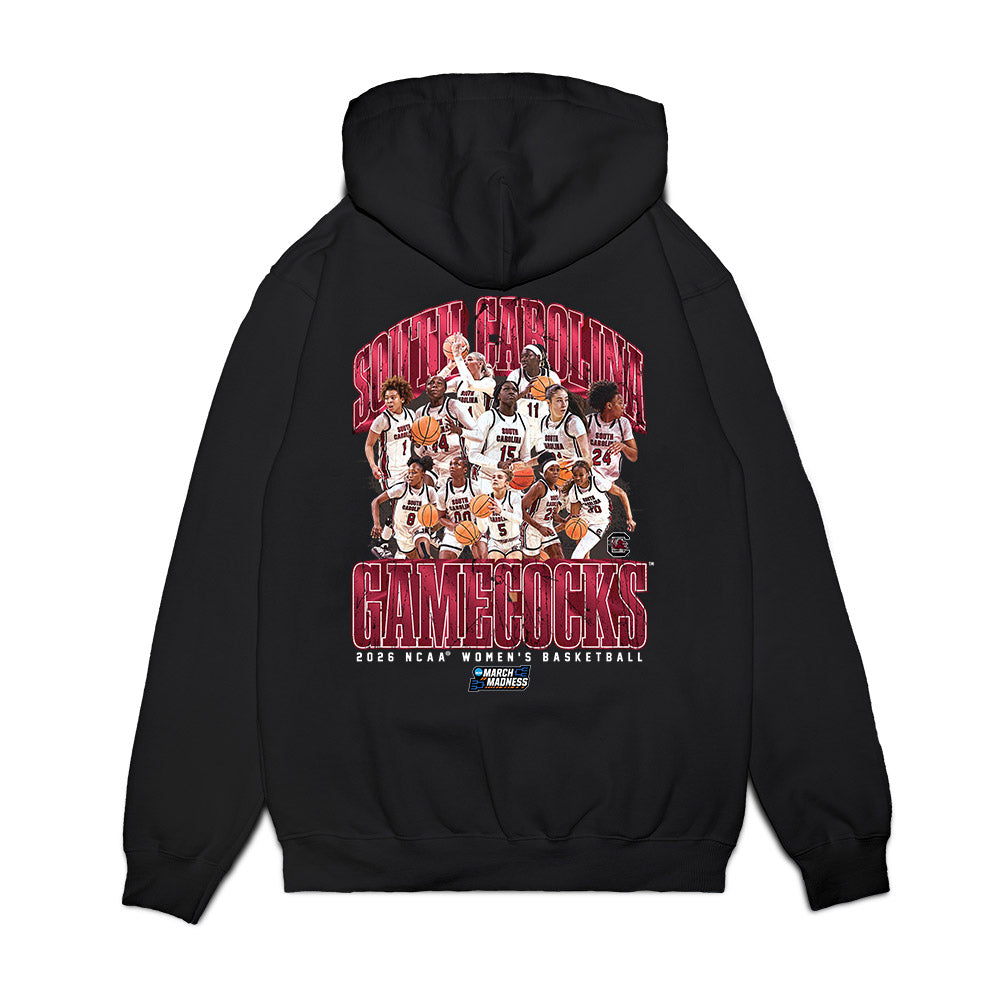 South Carolina - NCAA Women's Basketball : - NCAA® March Madness® 2026 Team Collage Premium Hooded Sweatshirt-1