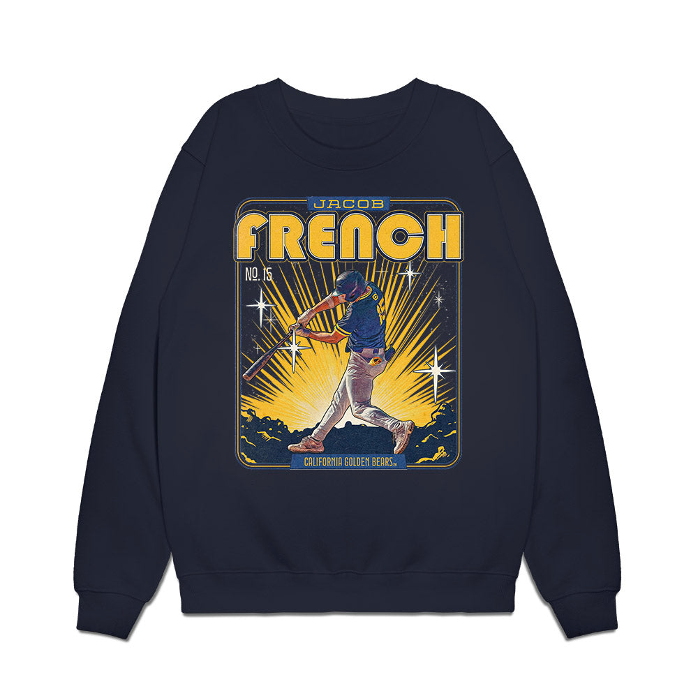 UC Berkeley - NCAA Baseball : Jacob French - Card Inspired Premium Crewneck Sweatshirt-0