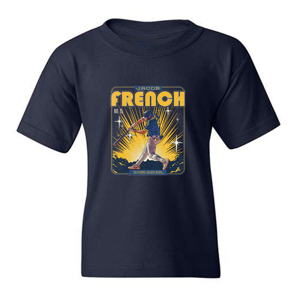 UC Berkeley - NCAA Baseball : Jacob French - Card Inspired Youth T-Shirt-0