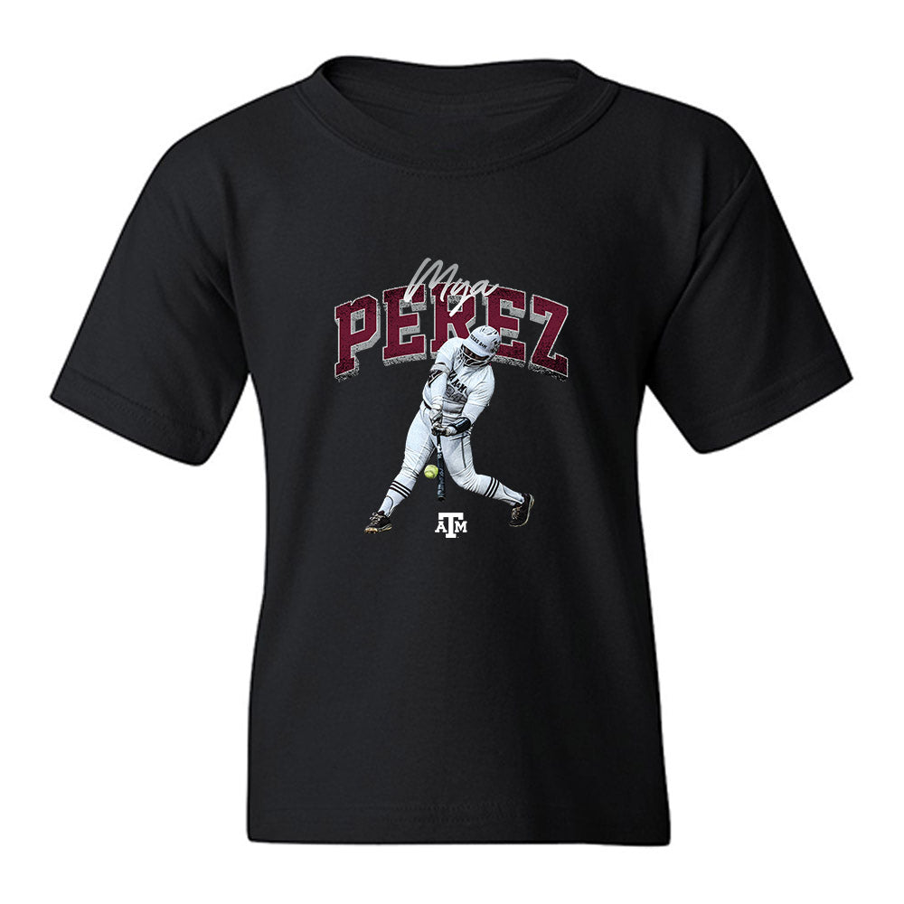 Texas A&M - NCAA Softball : Mya Perez - Collage Youth T-Shirt-0